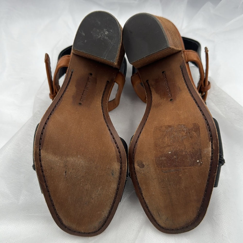 FRYE leather sandals - black  and brown leather  - Size 7M - Picture 5 of 11